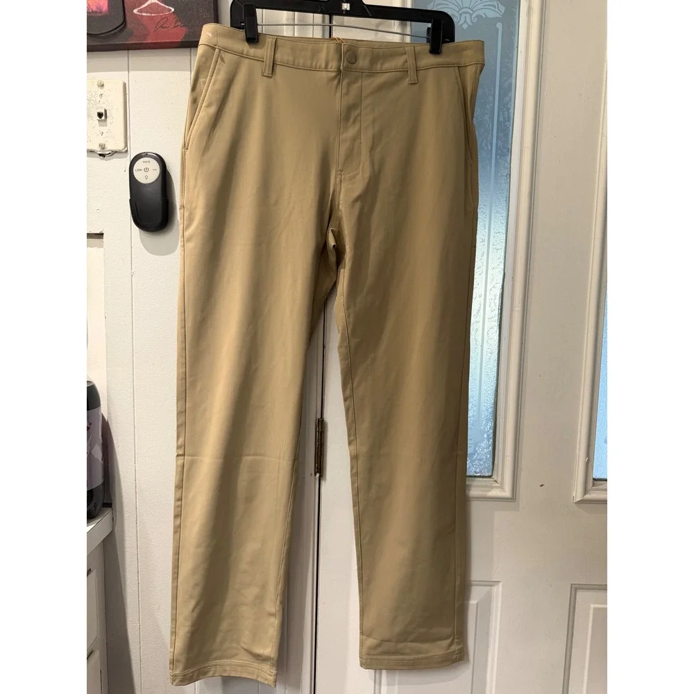 Quince Ultra-Stretch 24/7 Smart Chino Pants Mens 35x32 Khaki Tan Golf Casual